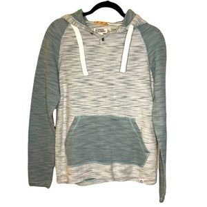 Free Planet Blue and White Marbled Kangaroo Pouch Hoodie